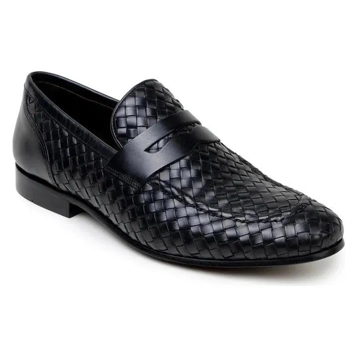 Belvedere Luca: Schwarze italienische Leder-Penny Loafer. Stilvoll und elegant. Einfach reinschlüpfen, perfekt für jeden Tag!